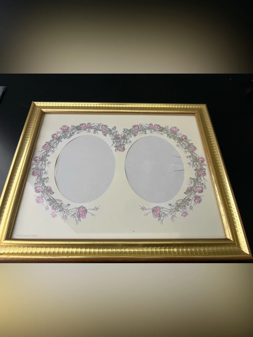 Gold Double Oval Floral Picture Frame Mat 8 x 10